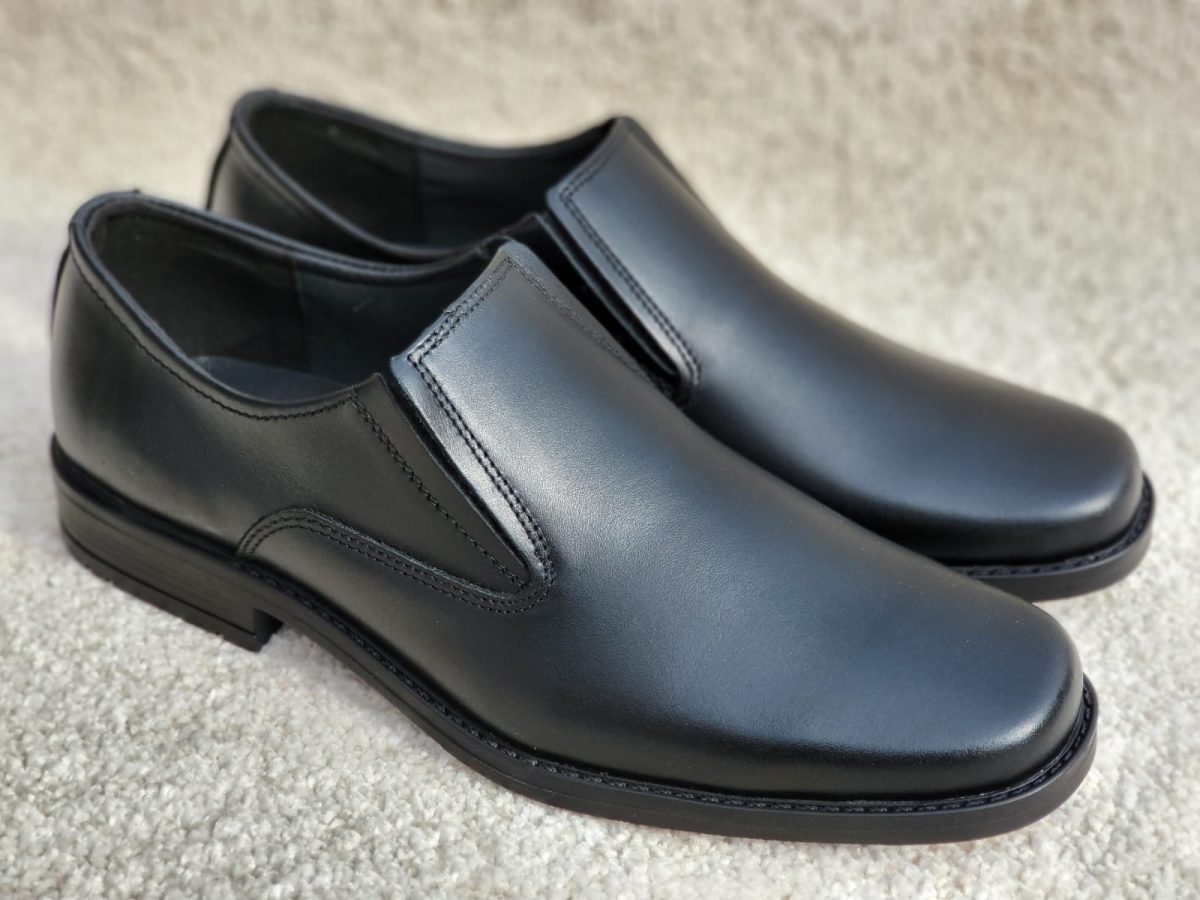 Pantofi barbati piele negri varf rotund Costea