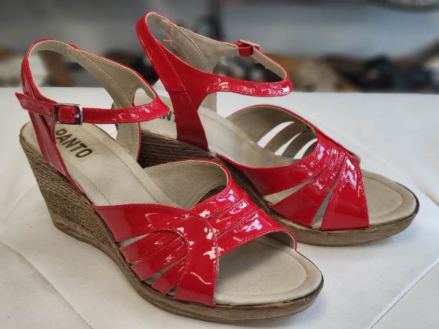 Sandale dama rosii piele Astra