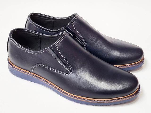 Pantofi barbati piele bleumarin Toma