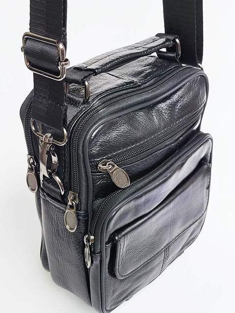 Geanta barbati piele naturala neagra David4