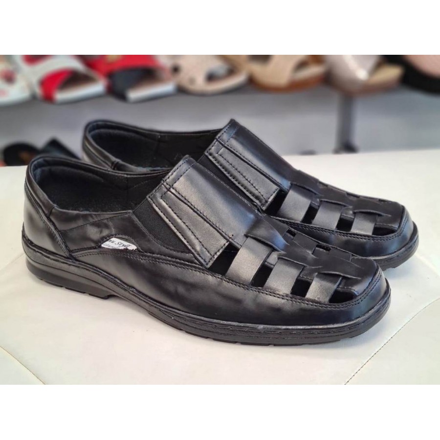 Sandale barbati piele negre Liviu