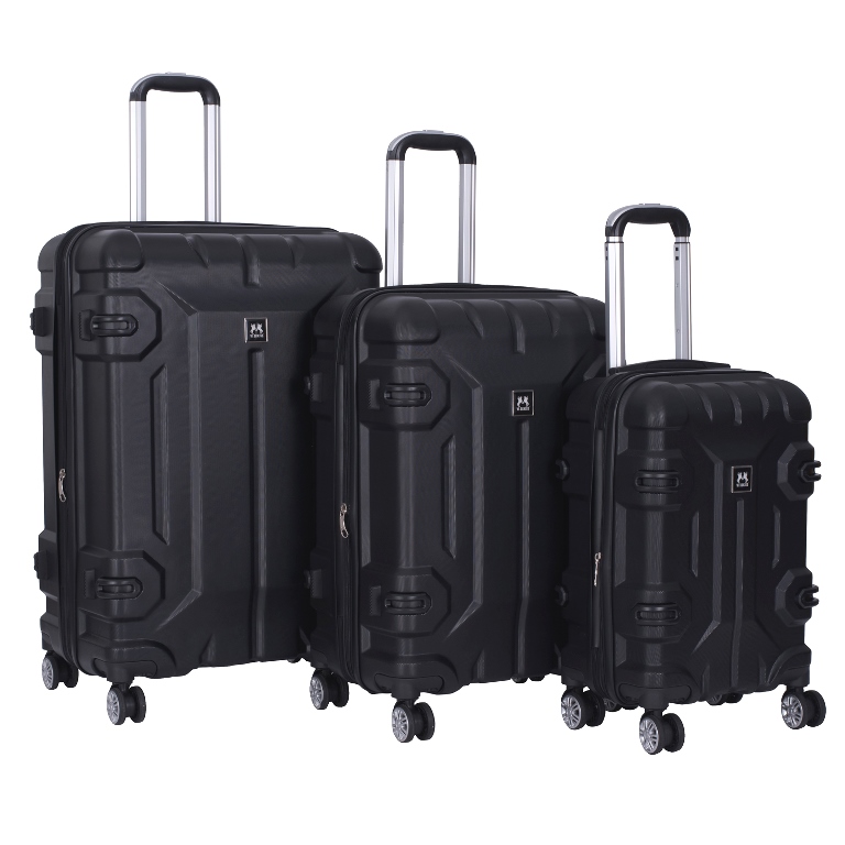 Set trolere negre 3 bucati din ABS rezistent cu margini antisoc Axon