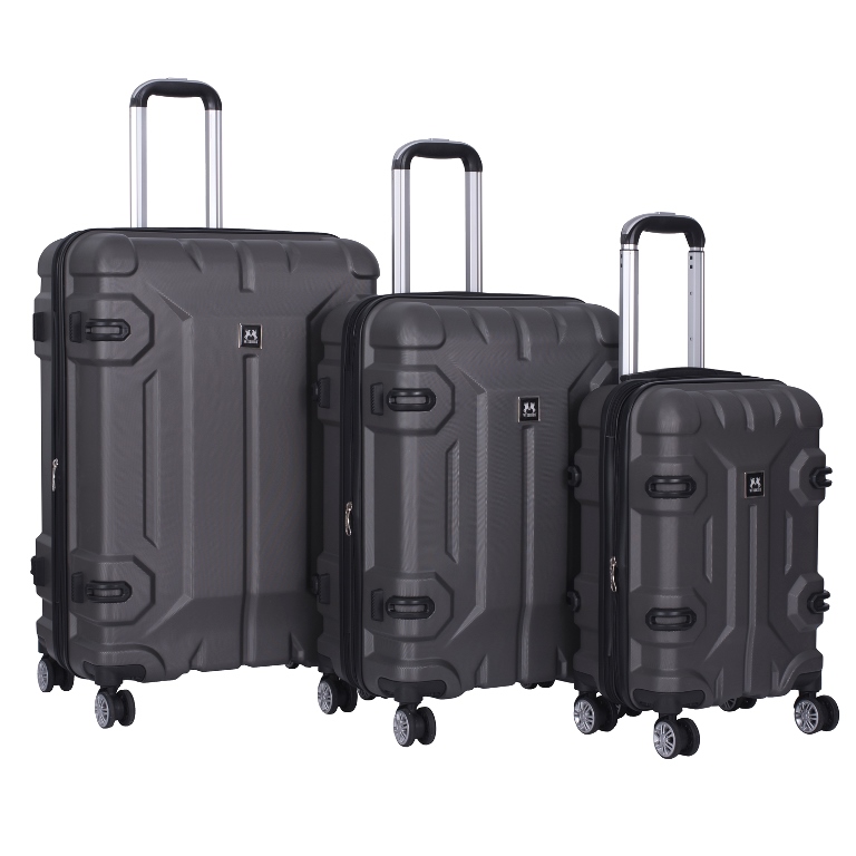 Set trolere gri 3 bucati din ABS rezistent cu margini antisoc Axon