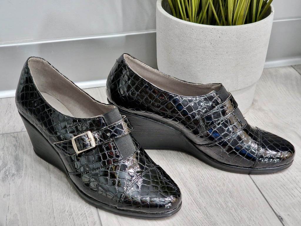 Pantofi dama piele negri croco Casiana2