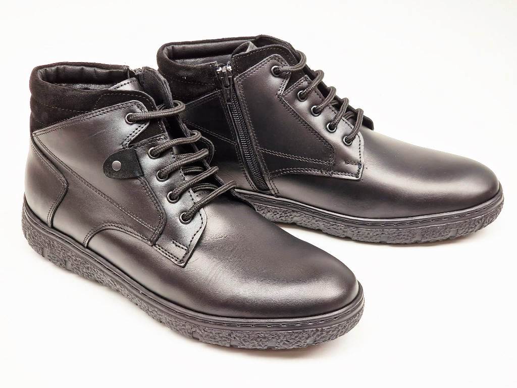 Ghete barbati piele negre Petre